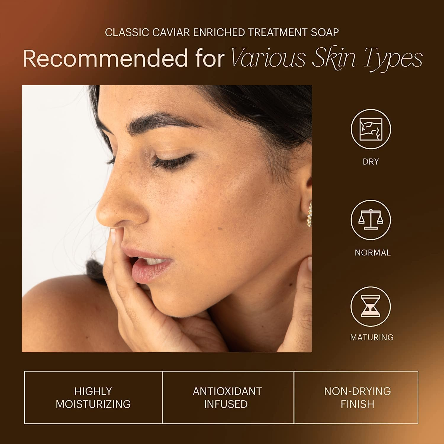 Makari Classic Caviar Enriched Treatment Soap 7.0 Oz &ndash; Moisturizing & Brightening Bar Soap for Face & Body &ndash; Anti-Aging Cleanser Combats Dryness, Dullness, Wrinkles & Blemishes image number 3