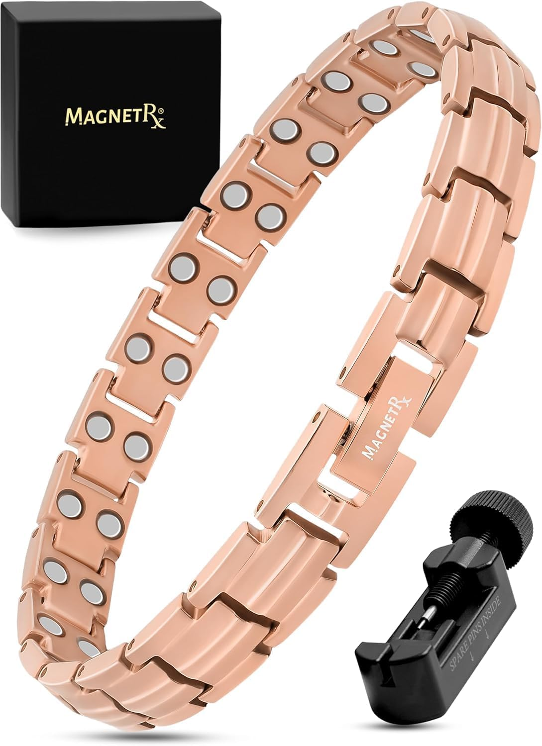 Magnetrx&reg; Women'S Ultra Strength Magnetic Bracelet - Titanium Magnetic Bracelets for Women - Adjustable Length with Sizing Tool