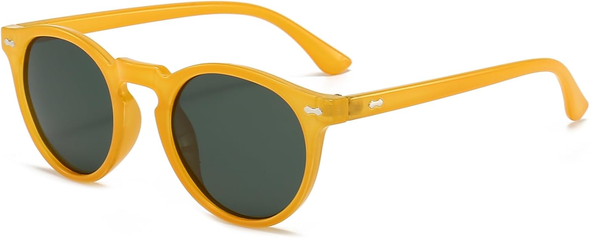 GNOLONG Polarized round Sunglasses for Women Men Vintage Retro Small Oval Polarized 90S Sunglasses UV400 Protection