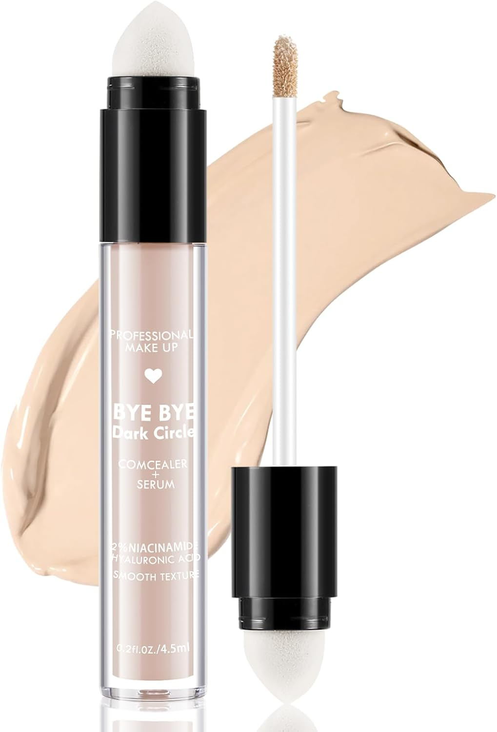 Boobeen Matte Full Coverage Concealer, Cream Concealer Stick for Dark Circles, Spots, under Eye Concealer with Double Headed Applicator, Smooth