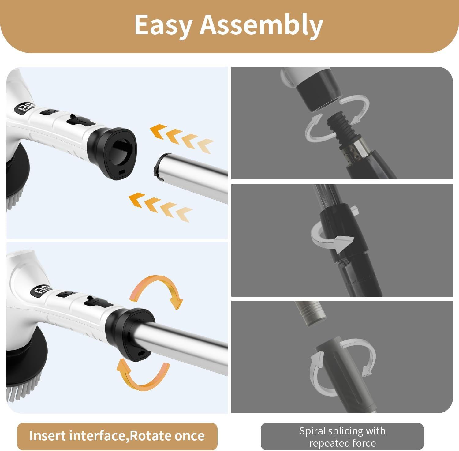 Electric Spin Scrubber for Cleaning Bathroom,Cordless Power Shower Scrubber - Electric Cleaning Brush for Tile Tub Bathtub Kitchen Wall Cleaning image number 5