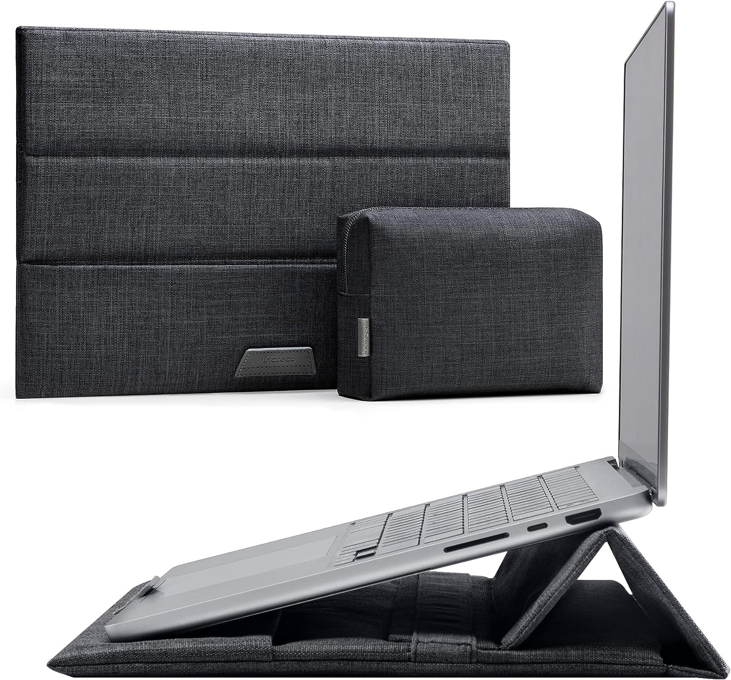 Inateck 13 Inch Laptopsleeve Compatible with 13 Macbook Air M3/M2/M1 2024-2018,13 Macbook Pro M2/M1 2022-2016, 12.3 Surface Pro 11/10/9/X/8/7/6/5/4/3, XPS 13, Laptopbag Case with Stand Function