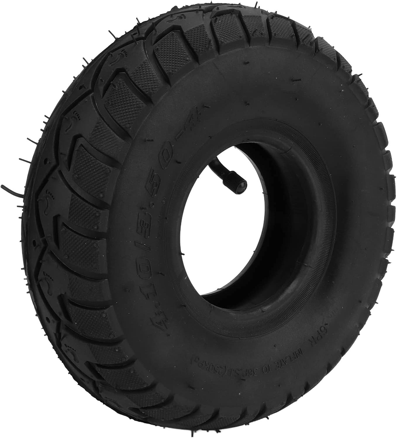 10 Inch 4.10 3.50‑4 Tire and Inner Tube with Bent Valve, 4.10/3.50‑4 Pneumatic Tire Rubber Inner Tube Tire for Wheelbarrows, Lawn Mowers, Hand Trucks Dollies, Yard Trailers image number 6