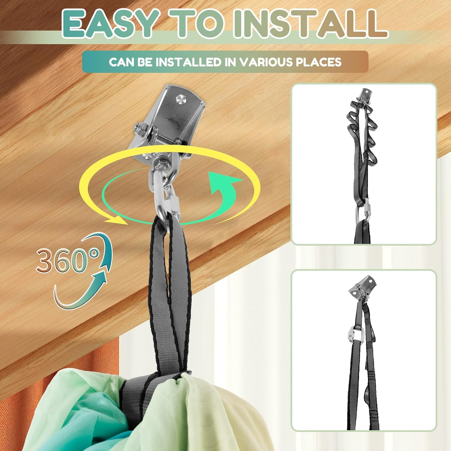 Awobepl Double Layer Kids Sensory Swing Holds up to 200 Lbs Indoor Sensory Swing Stretchfor Children Adults Indoor Outdoor Use image number 4