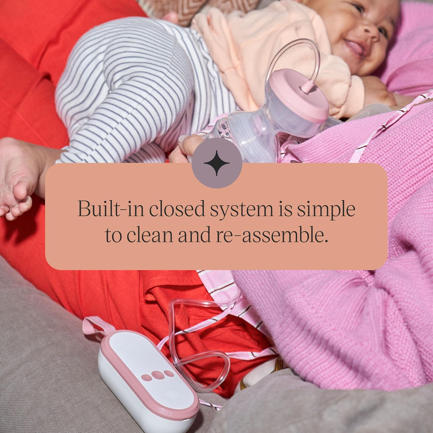 Tommee Tippee Made for Me Single Electric Breast Pump, Strong Suction, Soft Feel, USB Rechargeable, Quiet, Portable, Express Modes, Baby Bottle Included