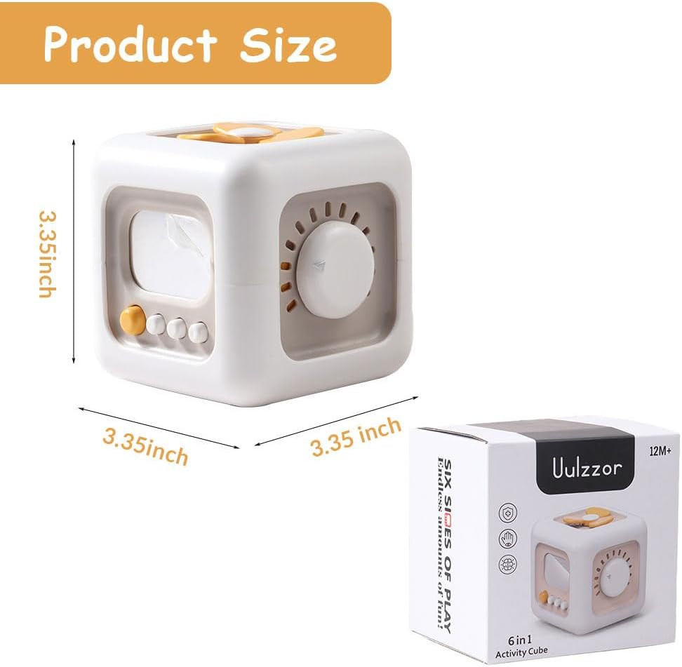 OLIGEI Busy Activity Cube Montessori Toys for 1 Year Old Boy, Baby Sensory Toys for Ages 1-3, Learning Fine Motor Skills| Car Travel Toy 1St Birthday Boy Girl 12 Months + image number 1