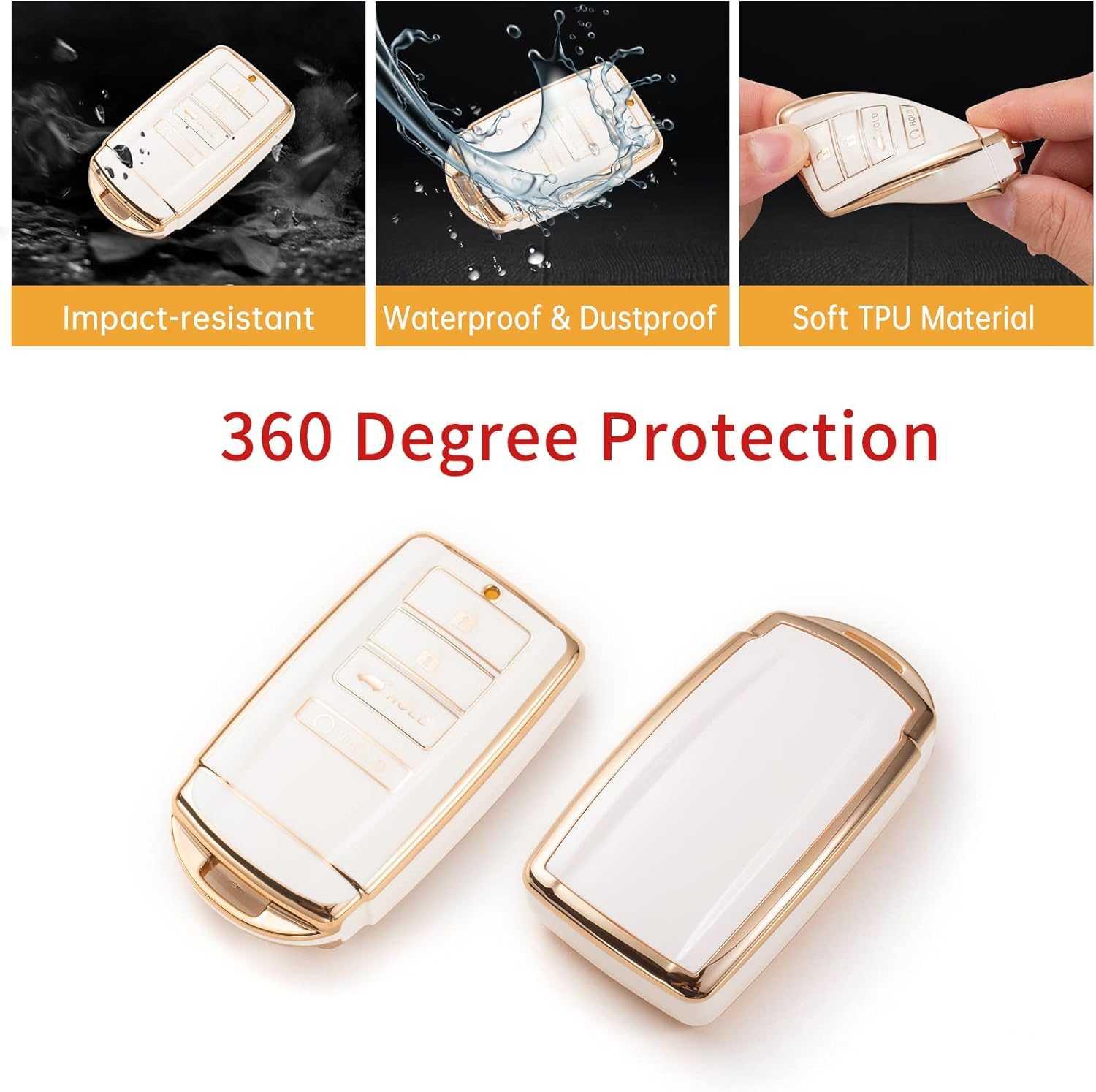 Gematay for Acura Key Fob Cover with Keychain Lanyard, Soft TPU Key Case Protection Compatible with Acura CDX RDX RLX NSX TLX TLX-L Smart Remote Key Holder image number 7