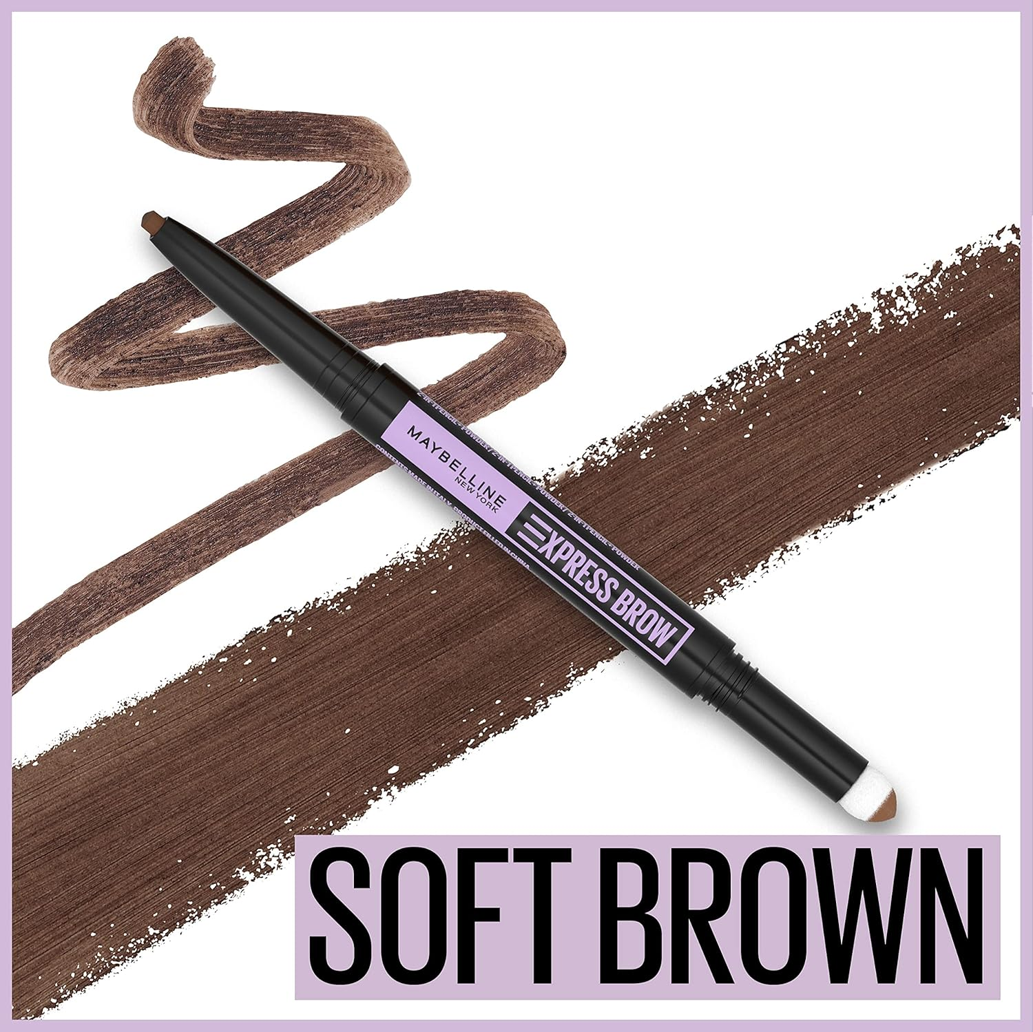 Maybelline Express Brow 2-In-1 Pencil and Powder, Eyebrow Makeup, Soft Brown, 0.02 Fl. Oz. image number 2