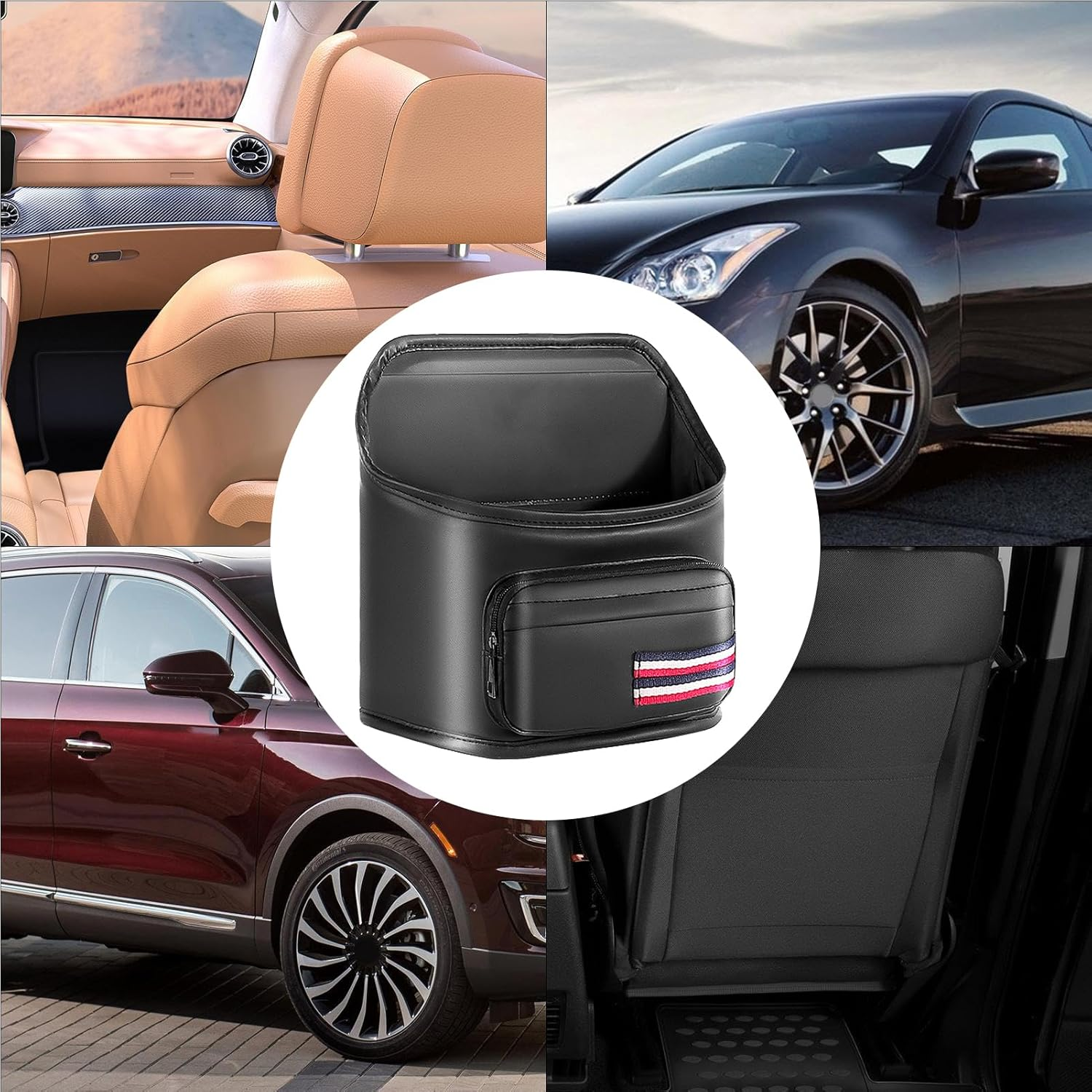 Car Seat Back Storage Box,Multi Pocket Keys Case,Car Tissue Holder | for Cup Key Snack Phone Purse Automotive Driver Men Women Truck Vehicle SUV Trailer image number 5