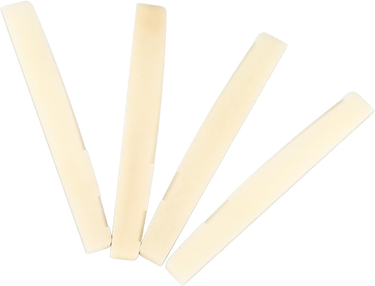 Unbleached Acoustic Guitar Bridge Saddle, Easy Installation Classic Appearance Bone Bridge Saddle Improving Sound Quality for Music Recording (4 Saddle) image number 4