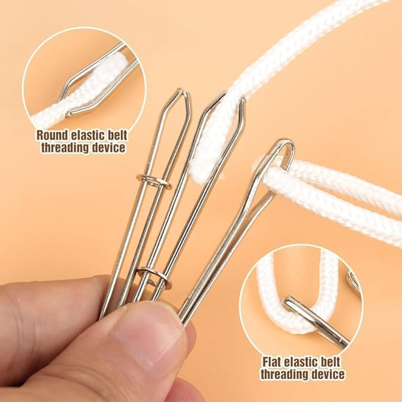 DIY Rope Threader Clip,4Pcs Metal Drawstring Threader Tweezer Clip,Metal DIY Rope Threader Clip Bodkin Sewing Tool,Metal Drawstring Threader Tweezer Easy Quick Insert Drawstring DIY Rope Threader Clip