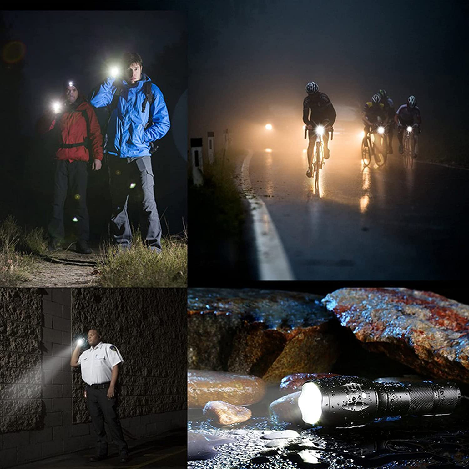 LED Torches High Lumens Flashlights Tactical Flashlight with Adjustable Focus a Water Resistant Torch for Outdoor, Emergency, Power Outage, Camping, Hiking (Black) image number 1