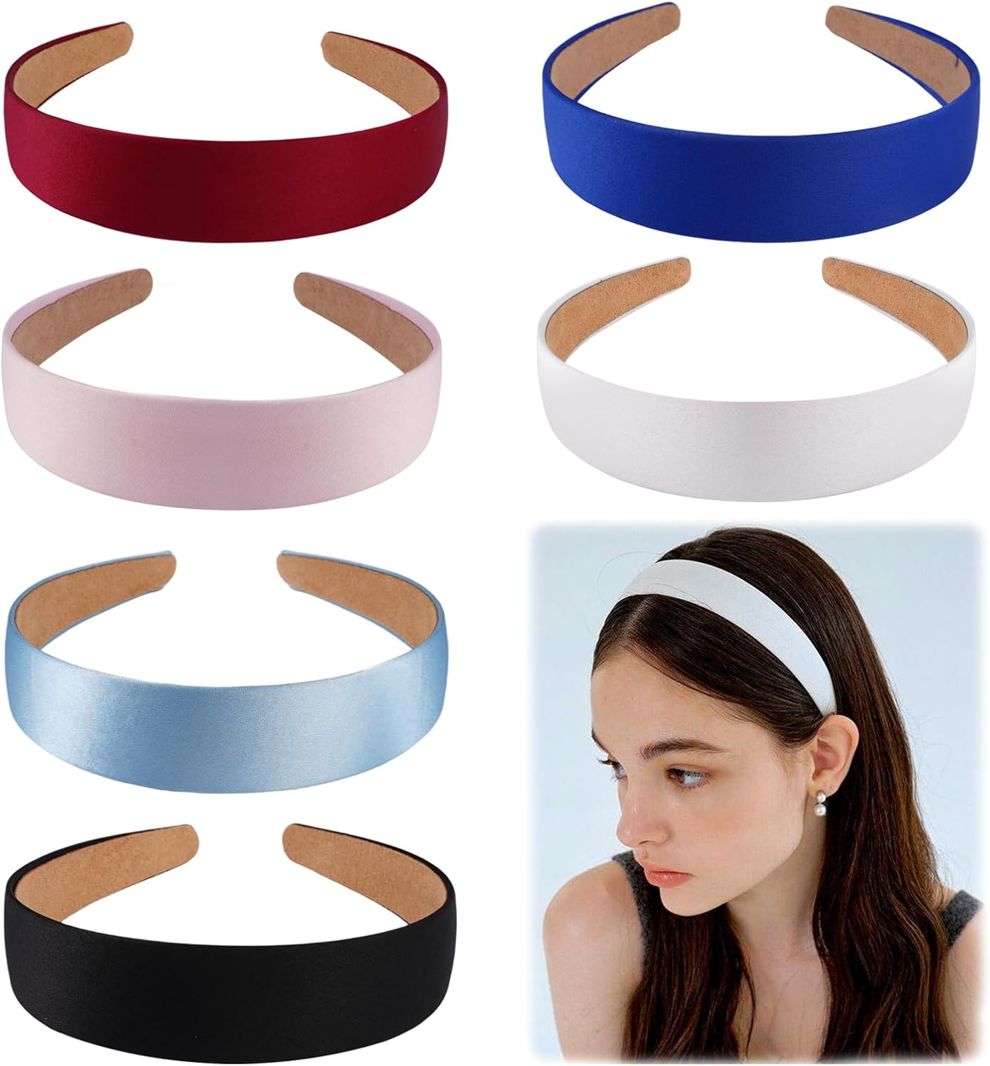 Pack of 6 Women'S Headbands, DIY Design Headband, Women'S Wide Headband, for Holiday Outfits, Everyday Outfits, Home Use image number 6
