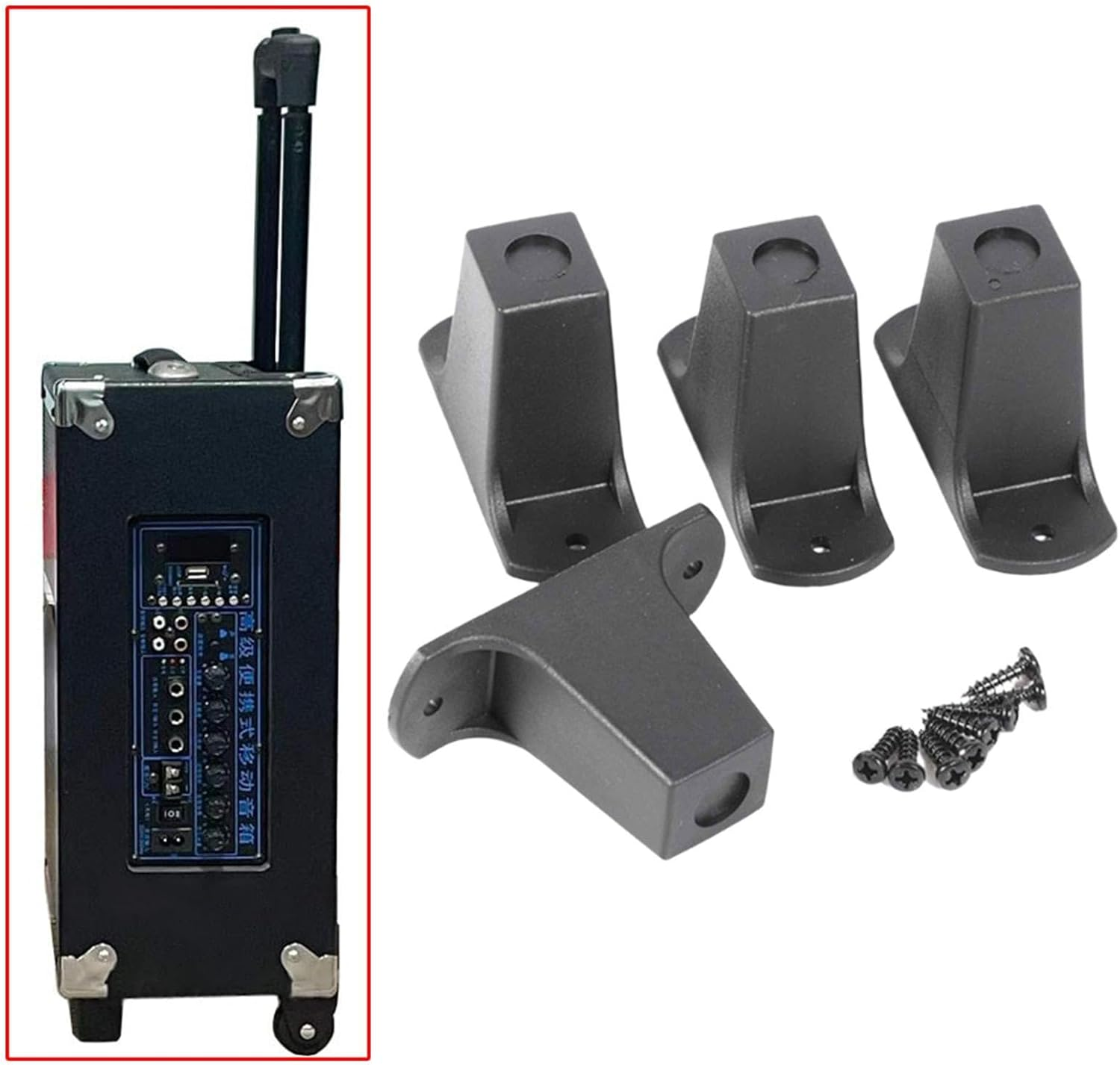 Leeqinersw 4X Rolling Duffle Bag Feet,Foot Stand Multipurpose Upright Luggage Bottom Feet for Wheeled Speaker Accessories, 45Mm Height image number 3