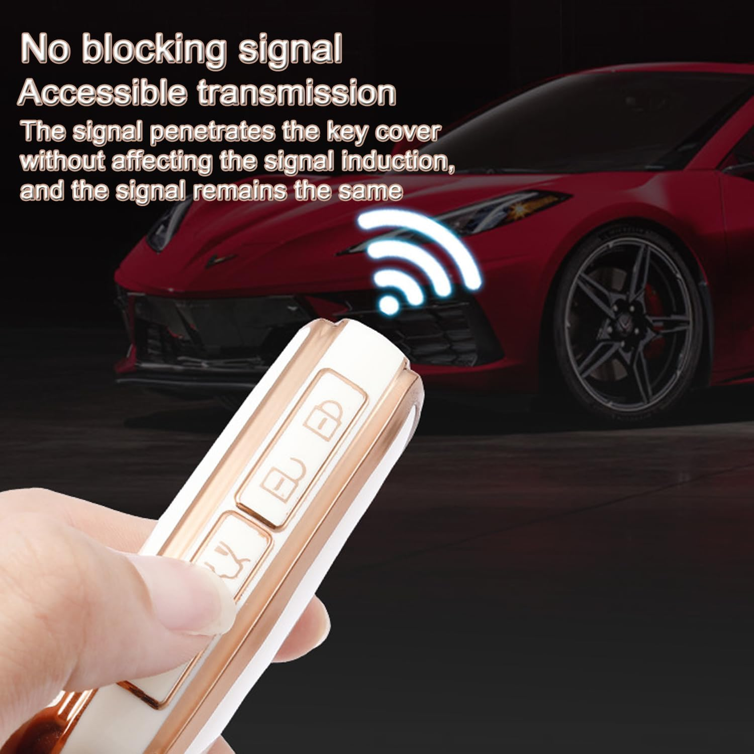 AULESSE TPU Remote Key Fob Cover Case for Ma-Zda 3 6 CX-4 CX-5 CX-8 CX-9 CX-12 CX-30 Alexa Miata 4 Buttons Gold Edged Smart Key Fob Cover Case (Black) image number 3