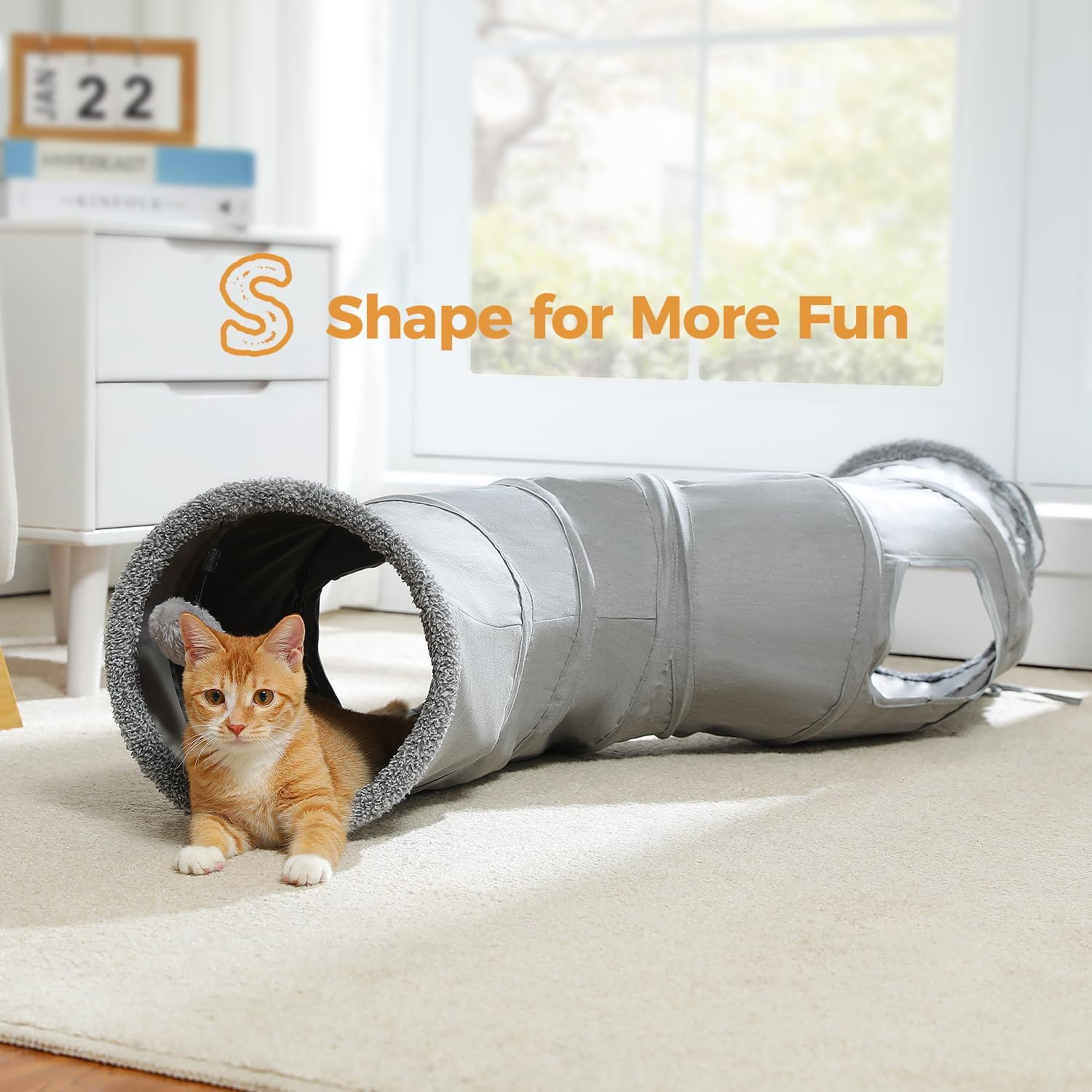 PAWZ Road Cat Tunnel Collapsible S Shape Cat Play Tube 10.5 Inches in Diameter image number 2