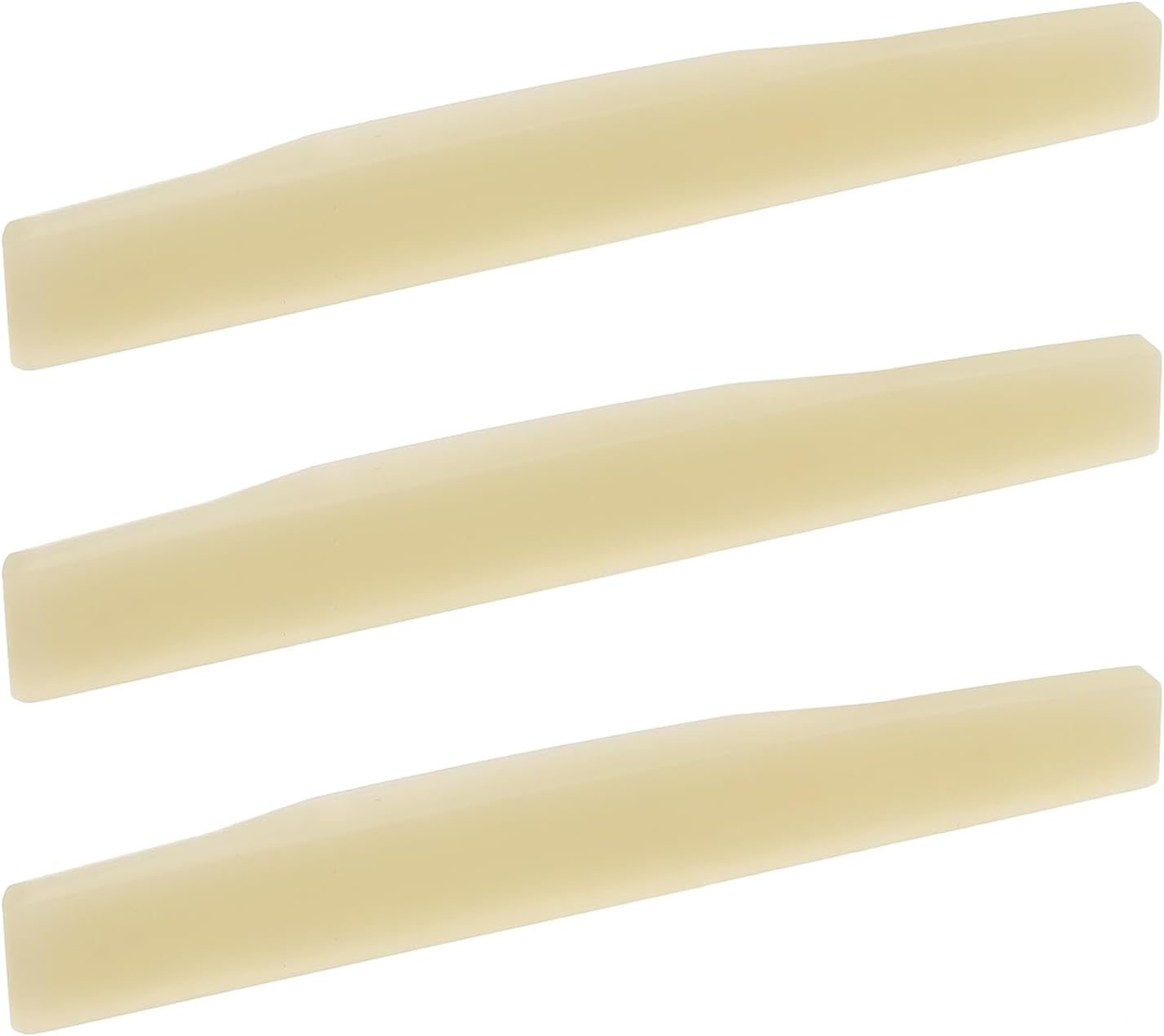 SING F LTD 3PCS Unbleached Buffalo Bone Bridge Saddle Compatible with Martin Style 6-String Acoustic Guitars Parts 73.66 X 2.73 X 10.16Mm