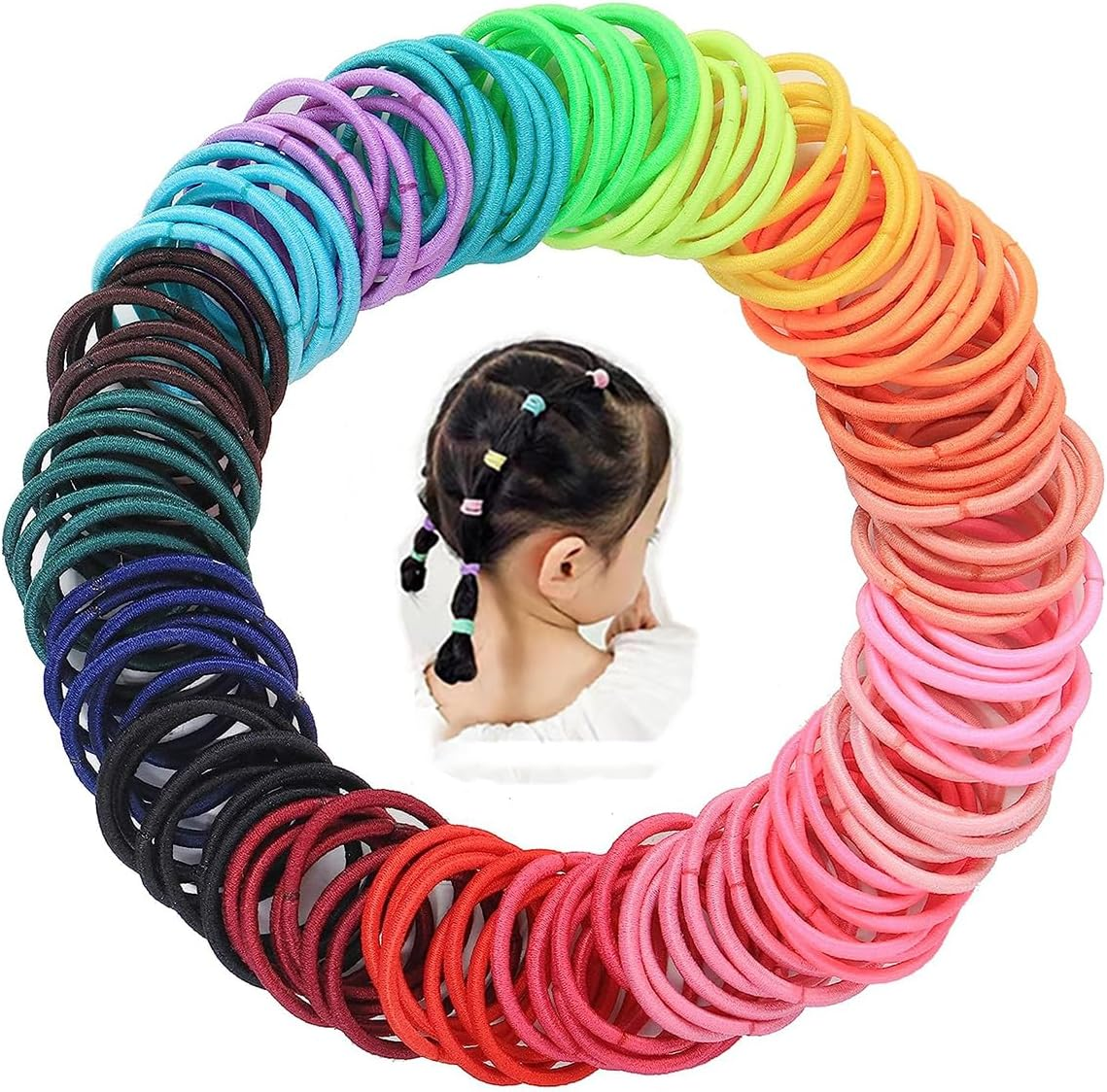 200Pcs Baby Hair Ties for Thin Hair Ponytail Holder for Newborn Girls, Toddler Rubber Bands for Hair Multicolor image number 4