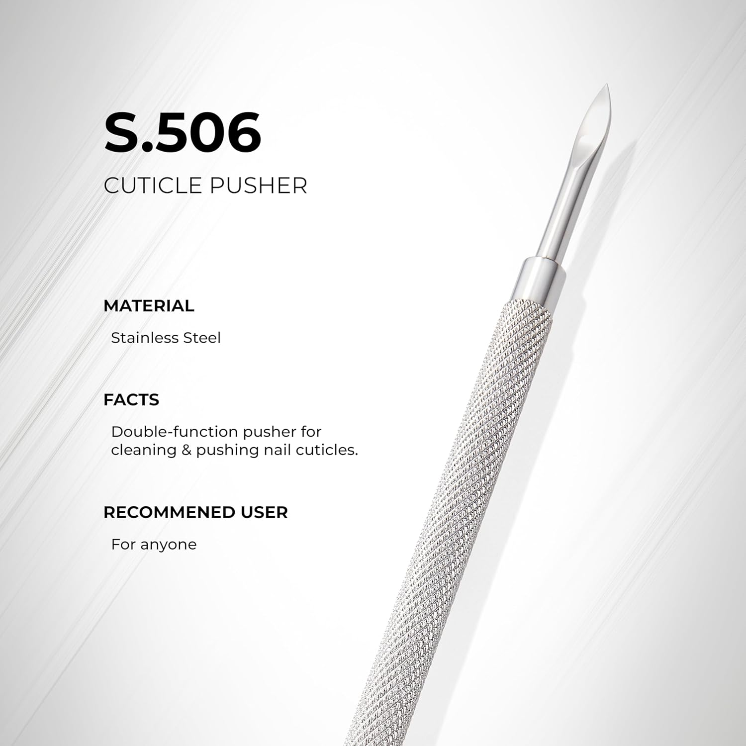 NGHIA - P.03 Stainless Steel Nail Cuticle Pusher Double Ended Spoon & Pointed image number 4