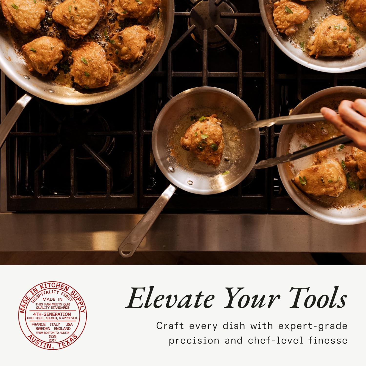 Made in Cookware - 8-Inch Stainless Steel Frying Pan - 5 Ply Stainless Clad - Professional Cookware - Crafted in Italy - Induction Compatible