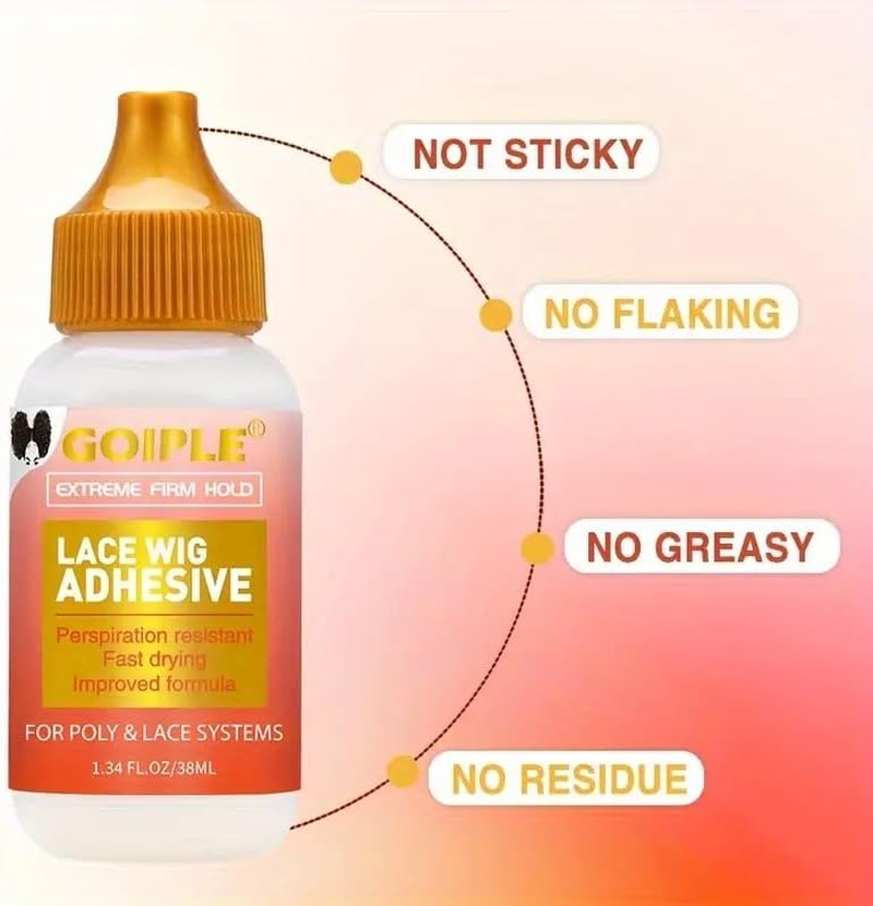 GOIPLE Professional Lace Wig Kit, 38Ml Gentle Solvent, for Toupee and Frontal Systems