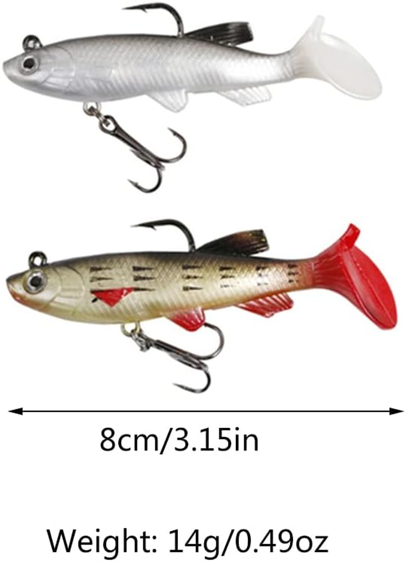 Soft Plastic Lures, 5PCS Paddle Tail Swimbaits Minnow Lures, Soft Fishing Lures, Big Soft Tail Soft Fishing Lure for Sea Bass Pike Trout Perch