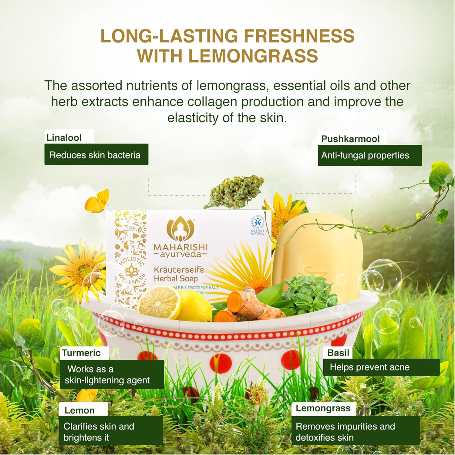 Maharishi Ayurveda Lemongrass Soap (100 Gm) image number 4