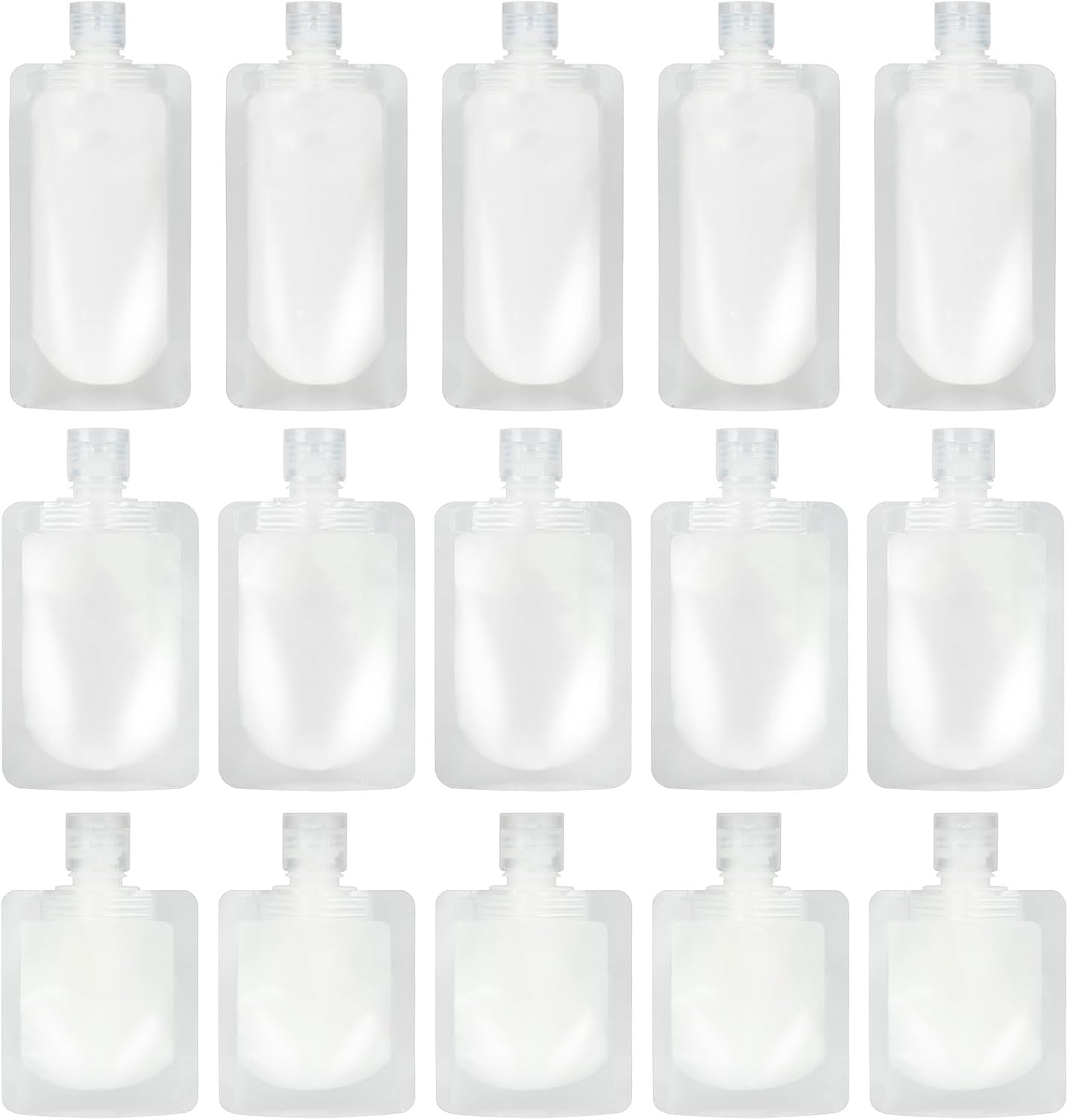 DS. DISTINCTIVE STYLE Travel Pouches for Toiletries Set of 15 Pieces - 30 Ml/50 Ml/100 Ml Portable Travel Liquid Pouch Squeeze Refillable Travel Containers for Conditioner, Lotion and Soap Liquids image number 6