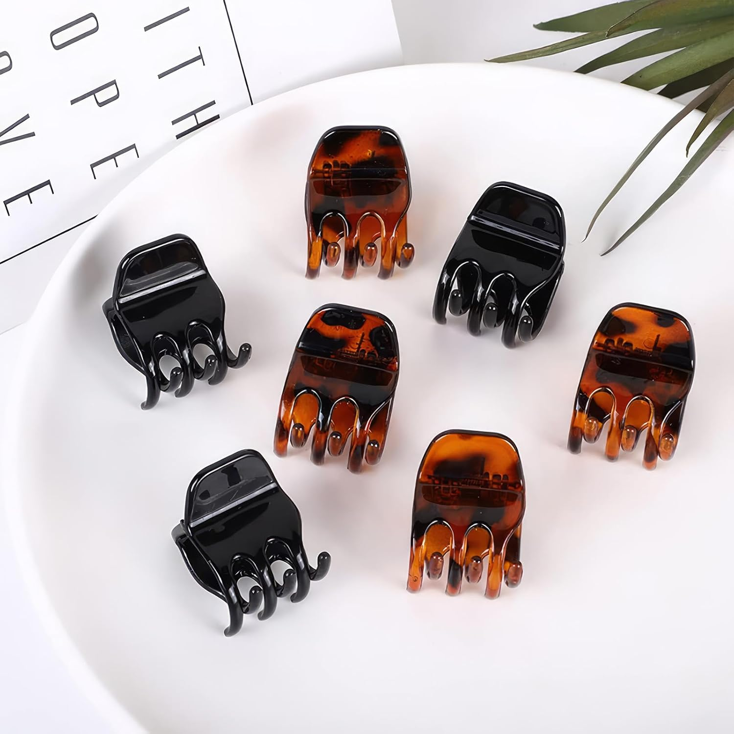 ZXCHOME Pack of 30 Hair Clips, Mini Hairdressing Plastic Hair Clips, Hairpin Pins, Small Claw Clip, Pine Clips for Girls and Women, Multicoloured