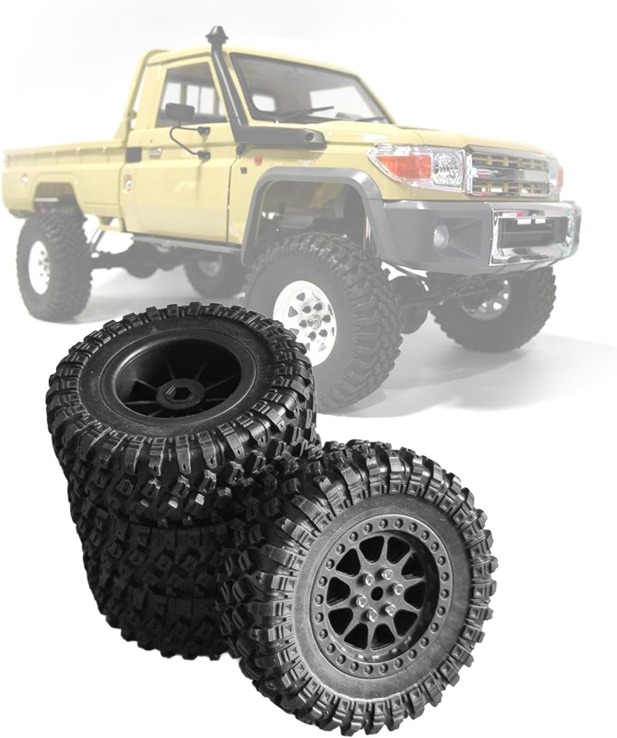 Generic 4 Pieces 1/12 RC Car Tires DIY High Performance Accessory for LC79 MN78 MN82