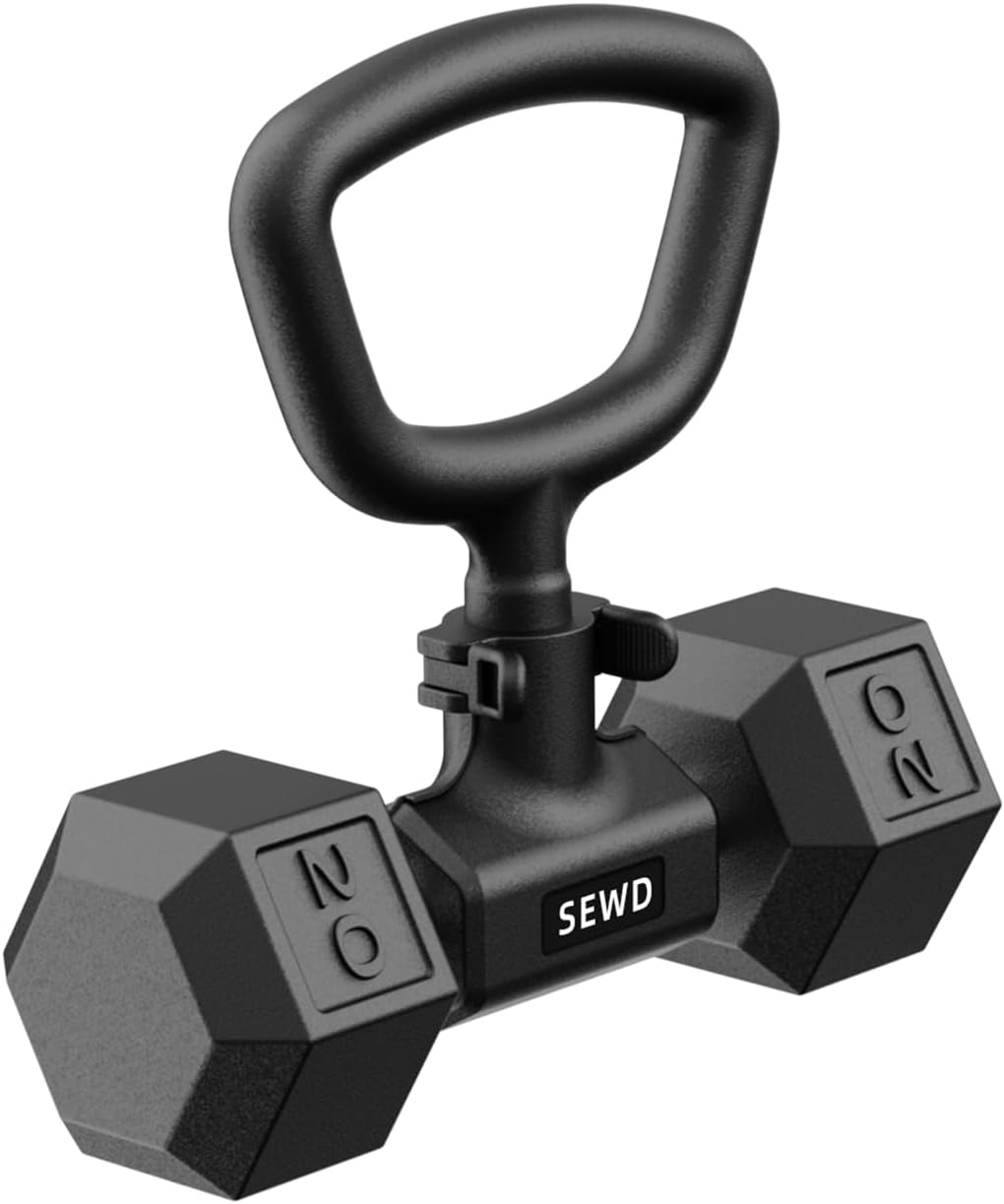 Dumbbell Kettlebell Converter by SEWD &ndash; Convert Dumbbells into Kettlebell for Home Gym Fitness &ndash; Adjustable Weights & up to 220LB Capacity Kettlebell Handle for Weight Lifting, 90-Degree Rotating image number 2
