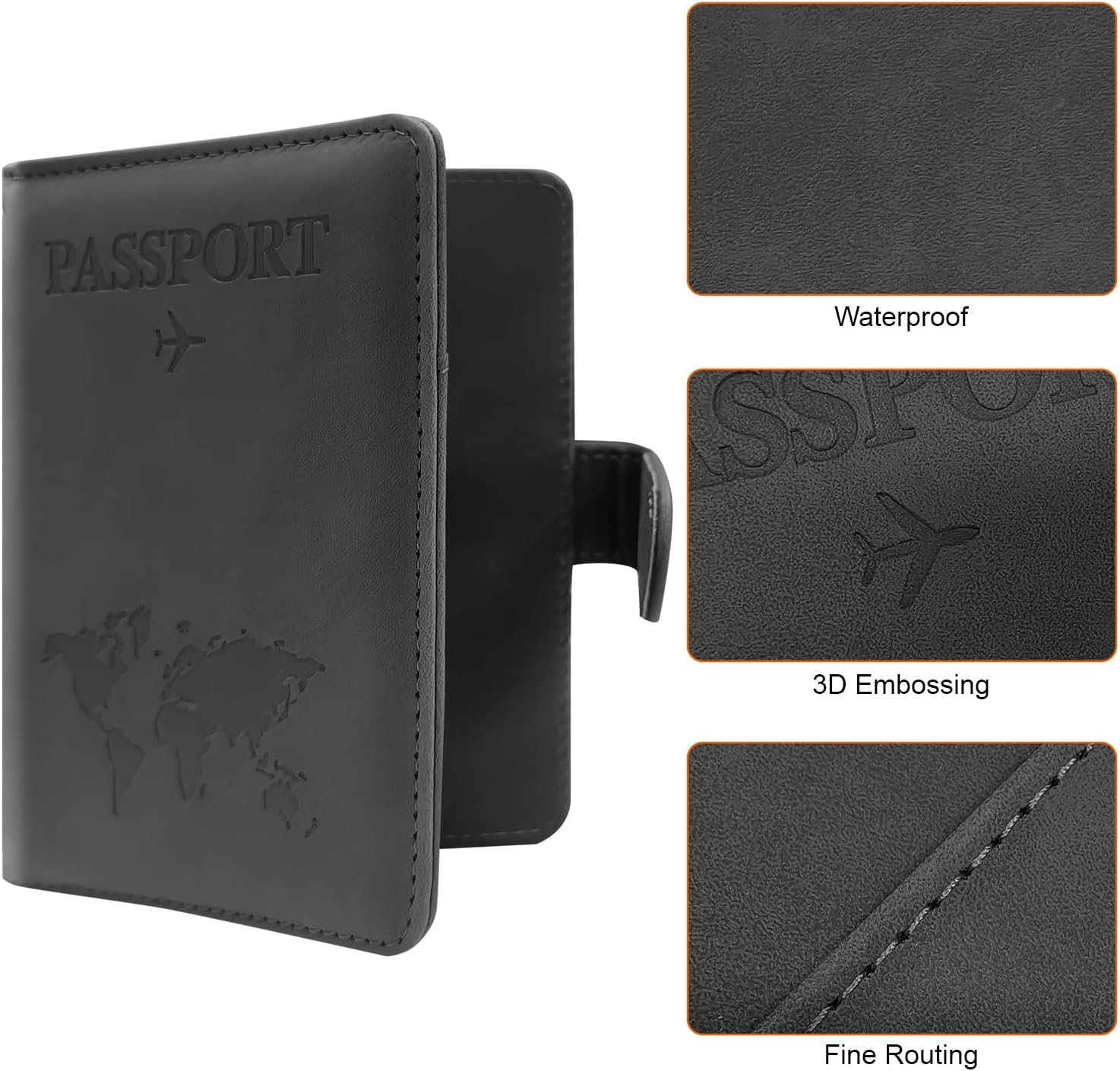 RFID Blocking Passport Cover Wallet Case with Slots for Travel Must Haves Accessories,Cozy Core Travelling Passport Holder for ID, Credit, Business Cards, and Boarding Passes - Camel image number 4