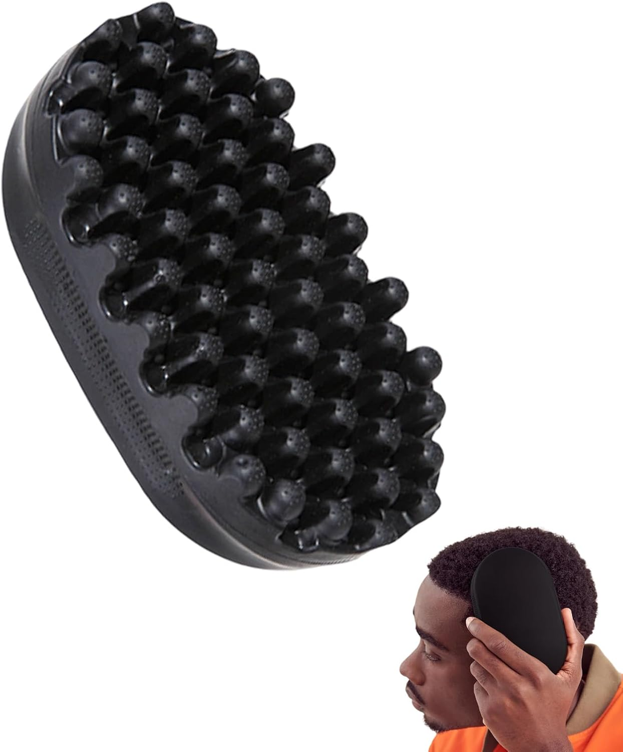 Black Twist King, Silicone Rubber Curl Brush for Hair Care, Dreadlock Twist Styler Brush, Ideal for Barbers and Daily Use image number 1