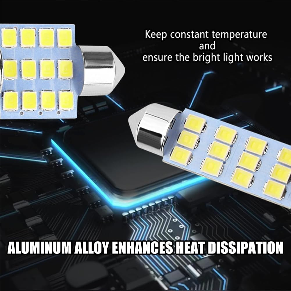 Kiwinvou 14 Pieces Interior Car Led Lights, Car Bulb Dome Light Kit Set，De3175 T10 31Mm 41Mm 194 LED Bulbs for Car Interior Lights Dome Lights Trucks Width Lamp image number 3