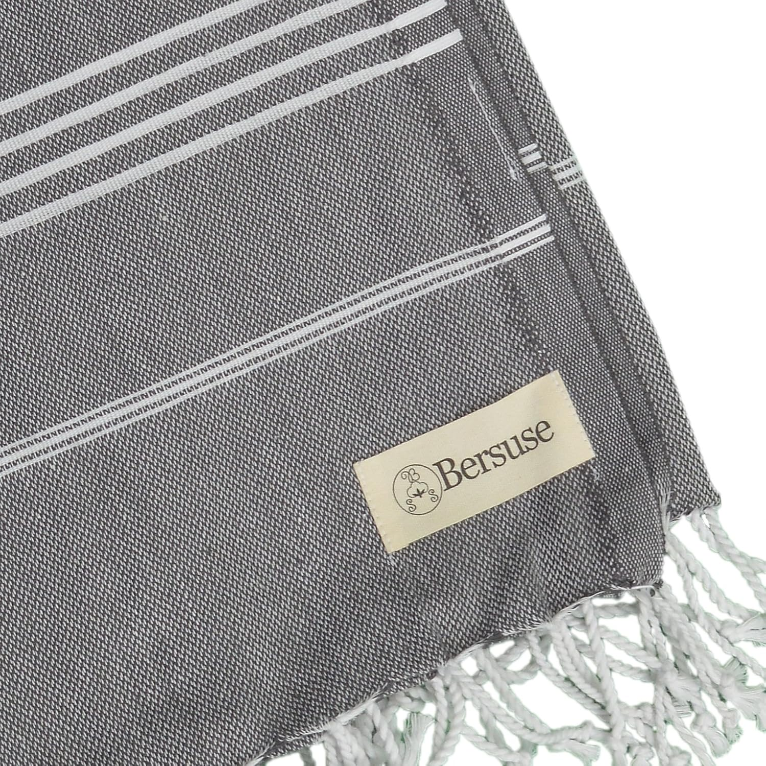 Bersuse 100% Cotton Anatolia Turkish Towel - 37X70 Inches, Anthracite