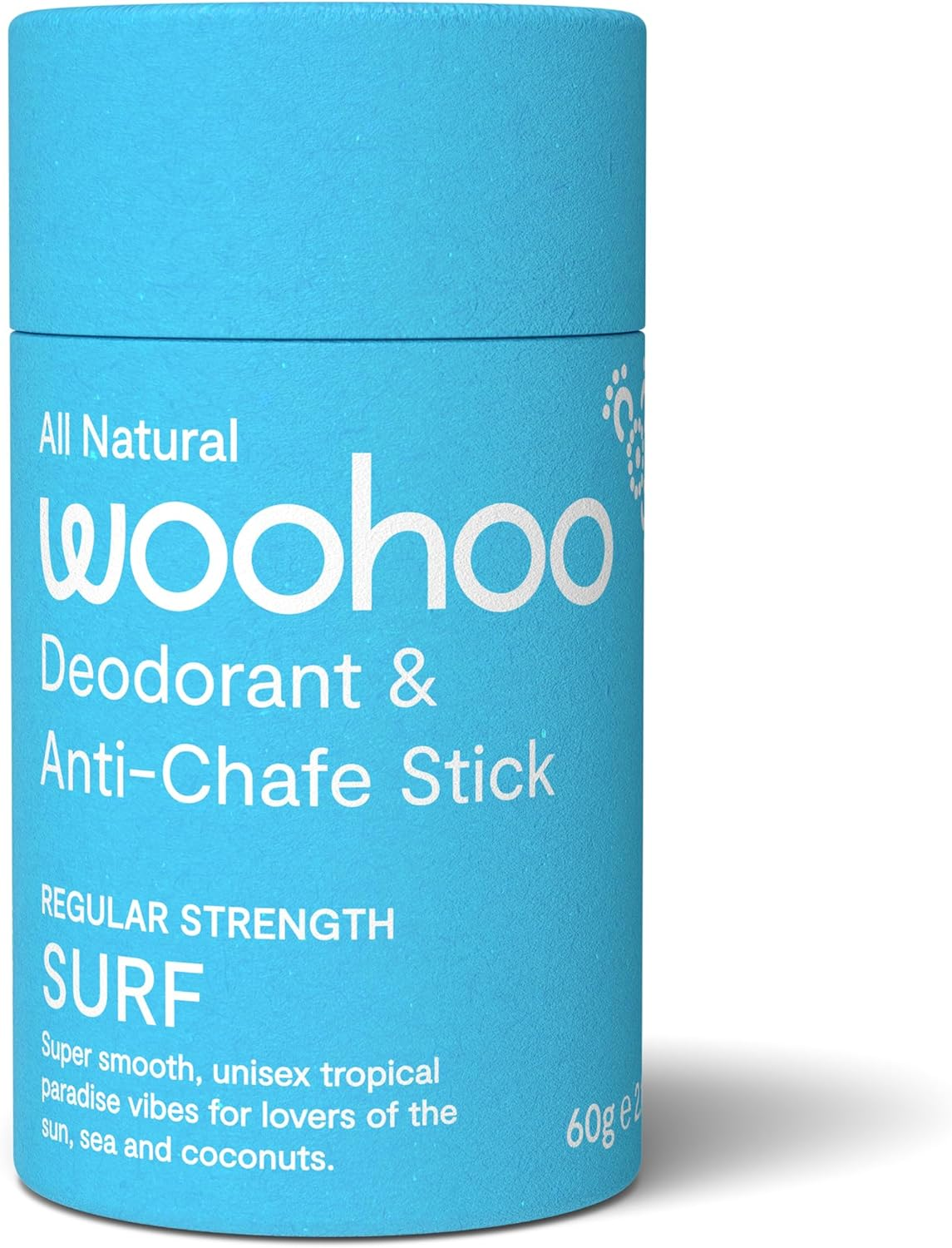 Woohoo Body Natural Deodorant and Anti-Chafe Stick 60 G, Surf