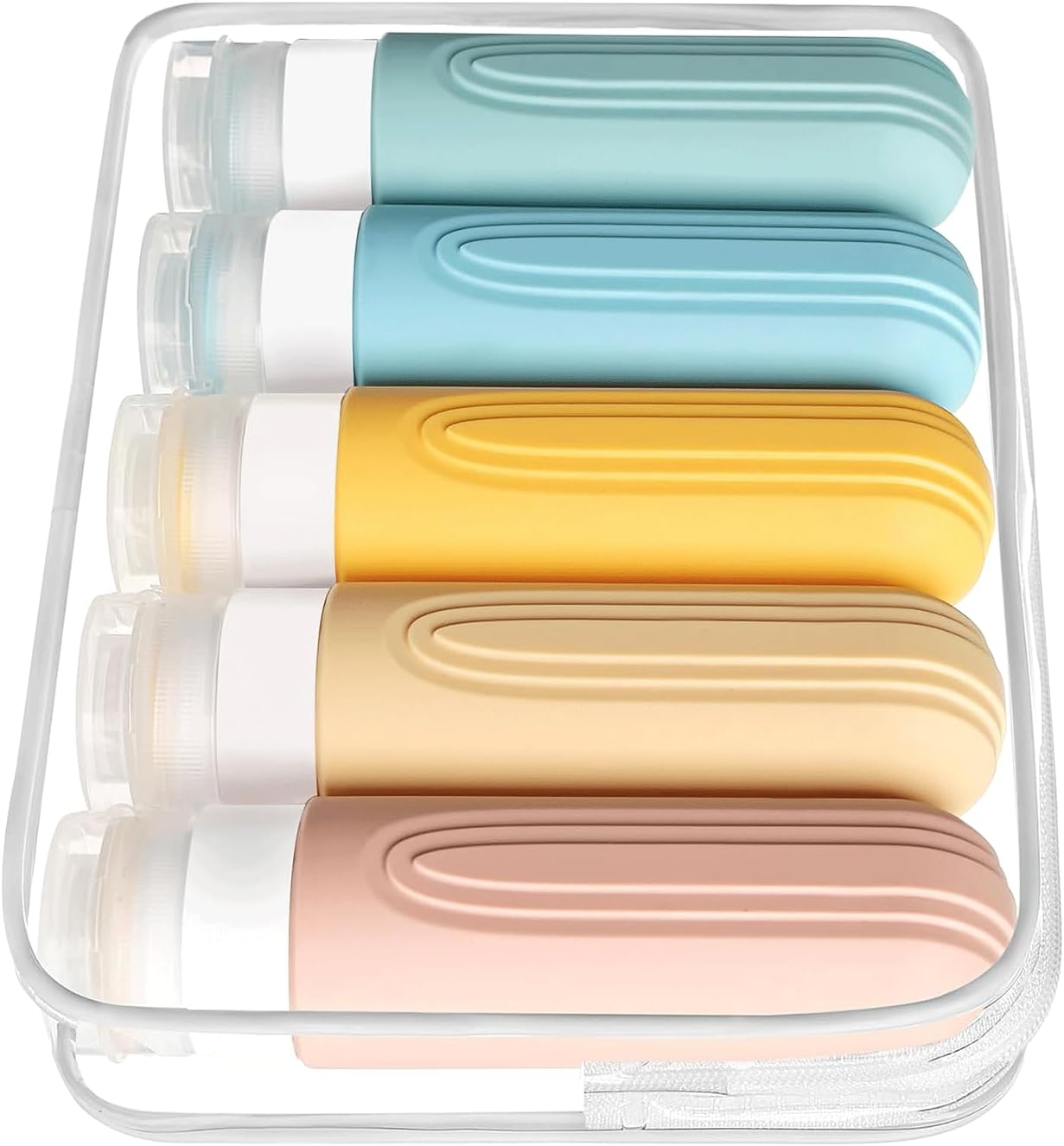 Travel Size Toiletries Bottles Set of 5, Refillable Containers for Shampoo Conditioner, Leak Proof Travel Accessories with Toiletry Bag image number 4