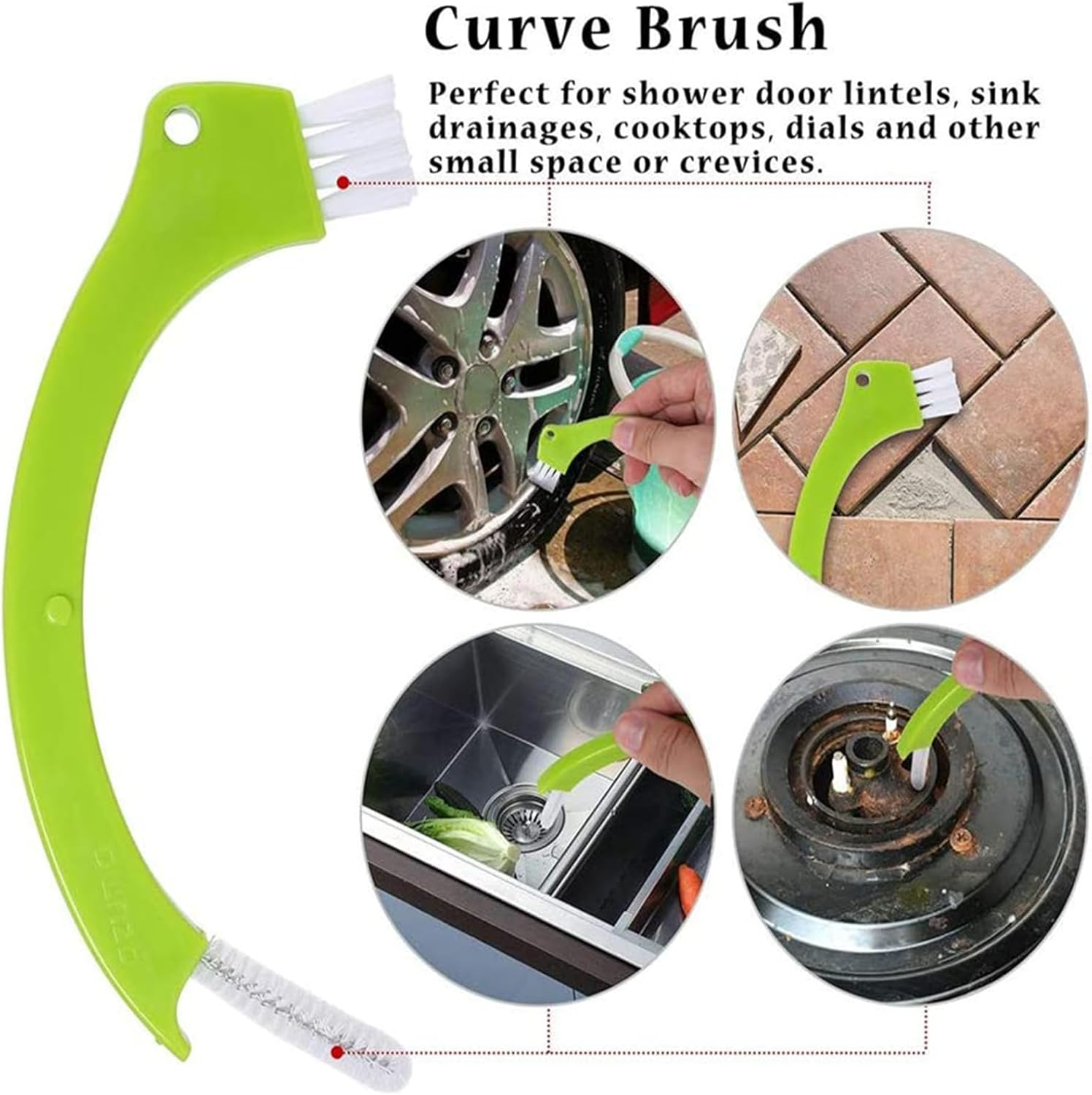 Tile Grout Cleaner Brush, Tile Joint Scrub Brush with Handle, Stiff Cleaning Brush for All of the Household Such as Shower,Bathroom, Kitch, Seams, Floor Lines (4 in 1) image number 6