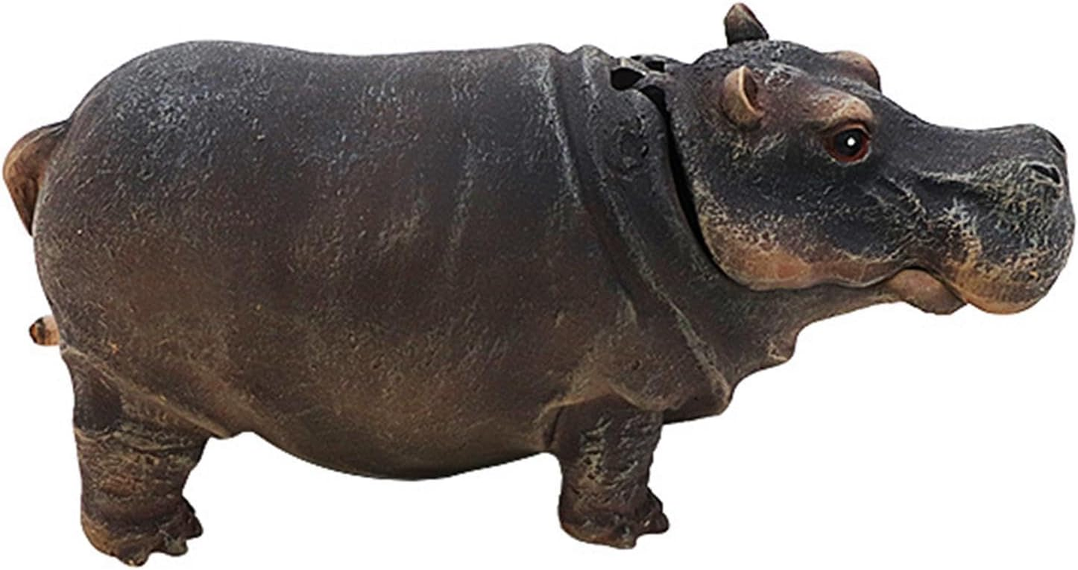 ＡＷＨＡＯ Fish Tank Bubbler Decoration, Air Bubbler, Hippo Sculpture, Resin Aquarium Ornament for Turtle Tank image number 1