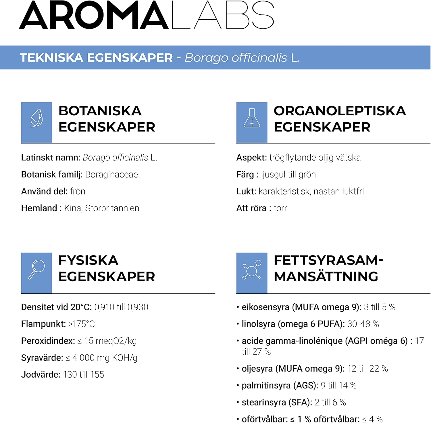 ORGANIC - BORAGE Oil - 100Ml - 100% Pure, Natural, Cold Pressed and AB Certified - AROMA LABS (French Brand) image number 2