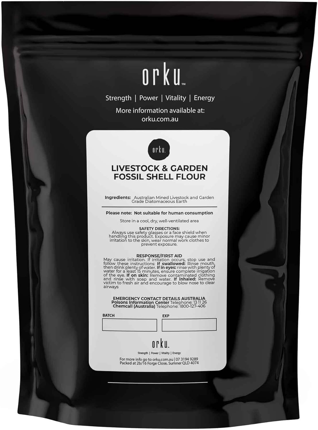 Orku 2Kg Fossil Shell Flour - Livestock Garden Pet Diatomaceous Earth image number 3