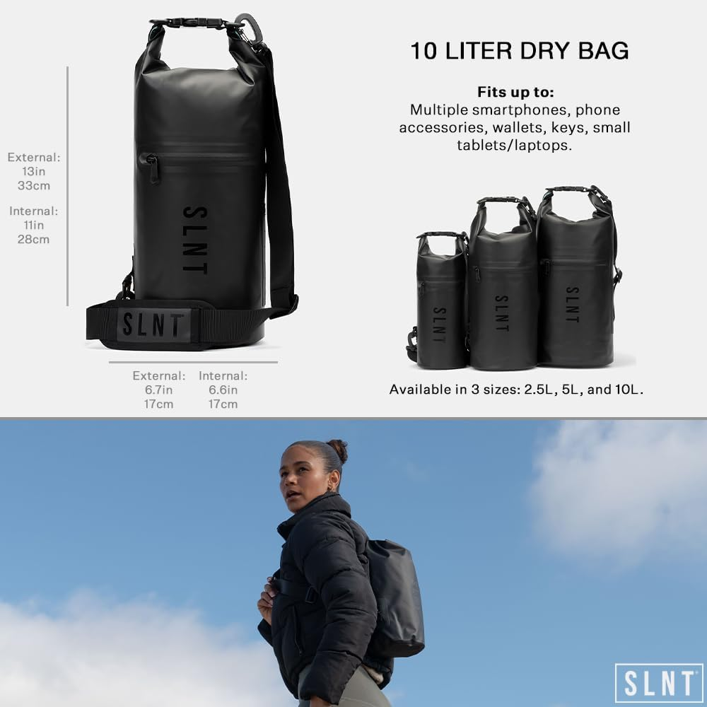 SLNT Waterproof Faraday Dry Bag with Silent Pocket - Military-Grade Nylon 10 Liter Faraday Bag - RFID Signal Blocking Dry Bag/Waterproof Backpack Protects Electronics from Water, Spying, Hacking image number 4