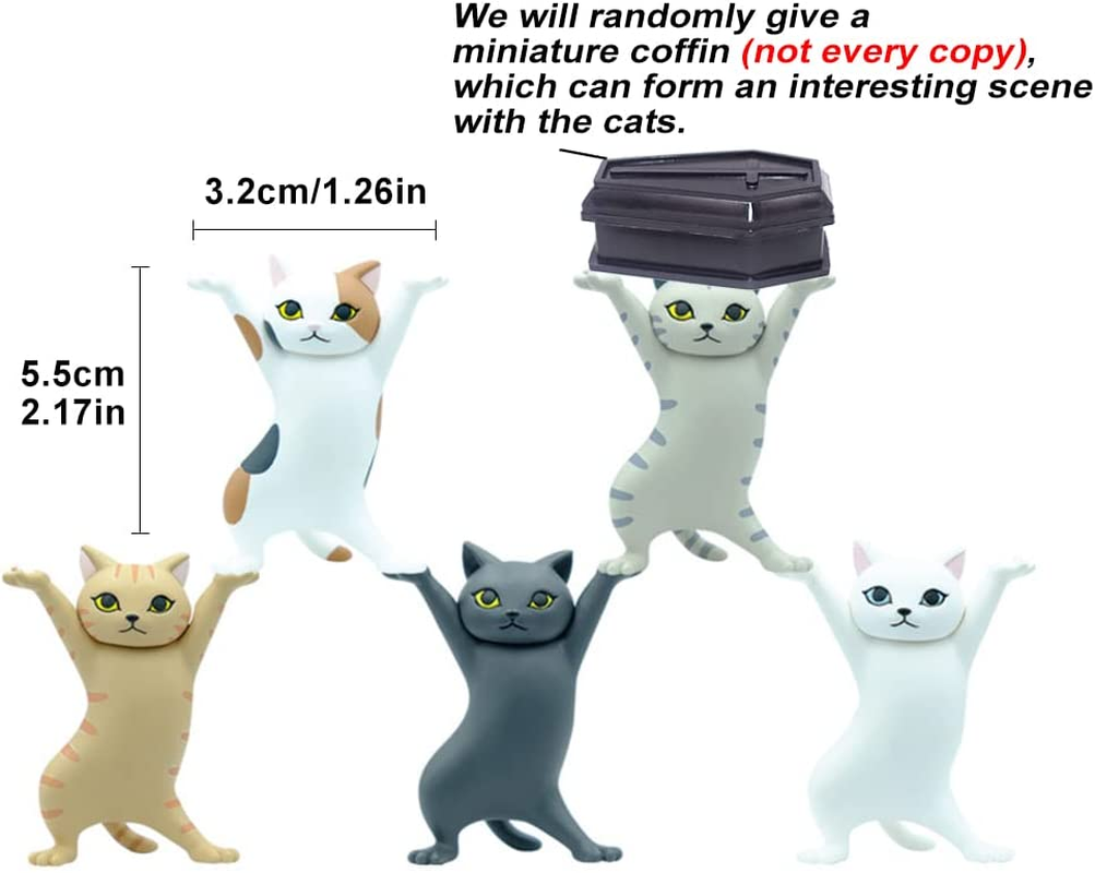 5-PCS Funny Cat Pen Holder Dance Cat Figure Cat Headphone Cat Stand for Kids for Home Office D&eacute;cor image number 4