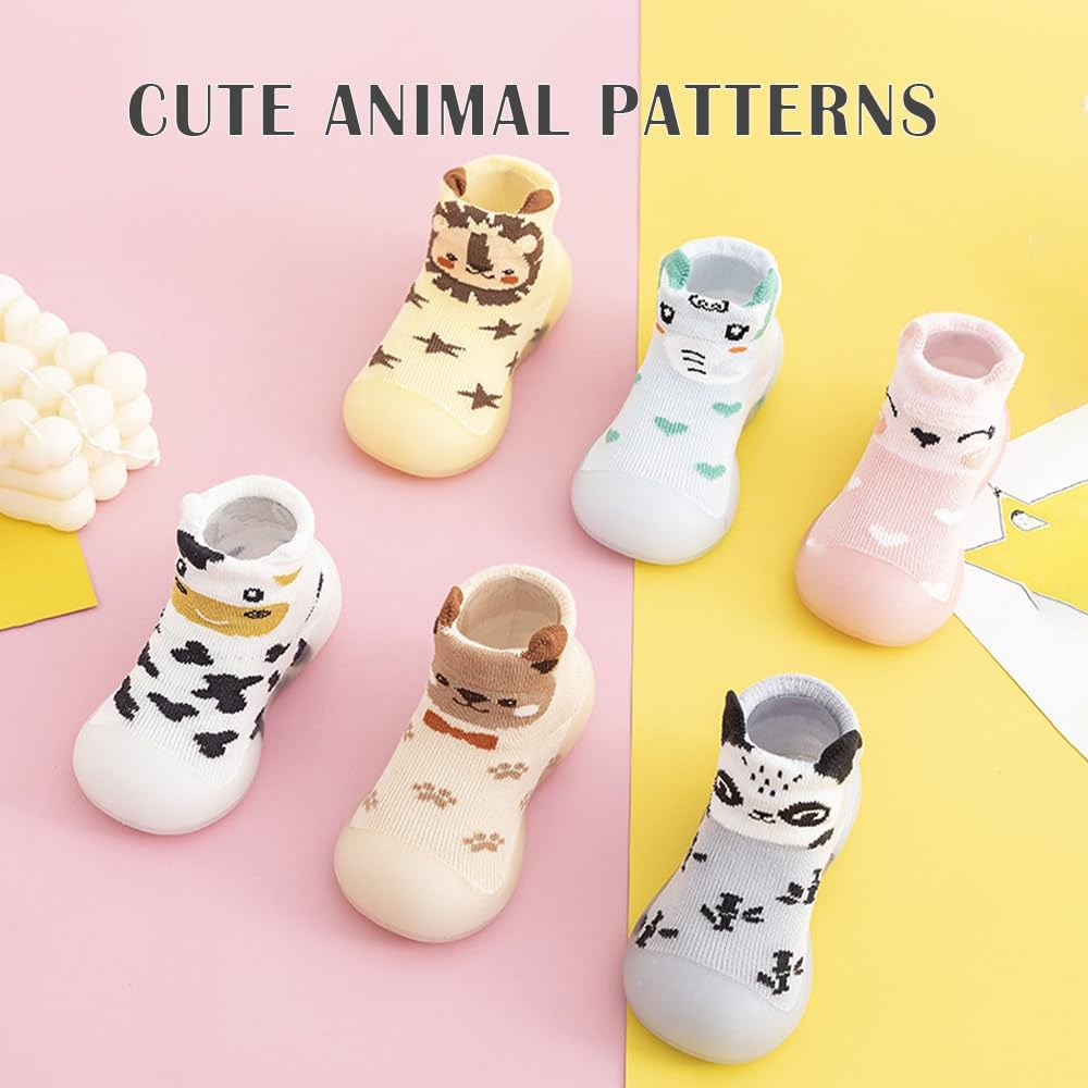 Non-Slip Baby Toddler Sock Shoes, Soft Infant Toddler First Walking Shoes Non-Skid Kids Slippers for Baby Boys Girls Lightweight Slip-On Sneakers Baby Trainers Indoor Outdoor image number 1