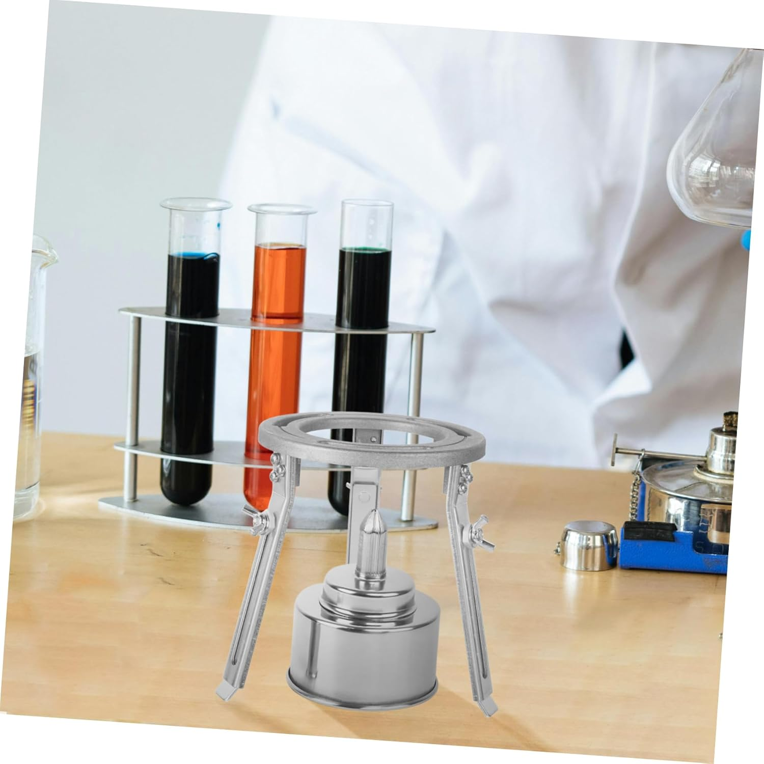 OATIPHO Chemistry Heating Support Tripod Stand for Alcohol Lamp Lab Stand Detachable Adjustable Experimental image number 1