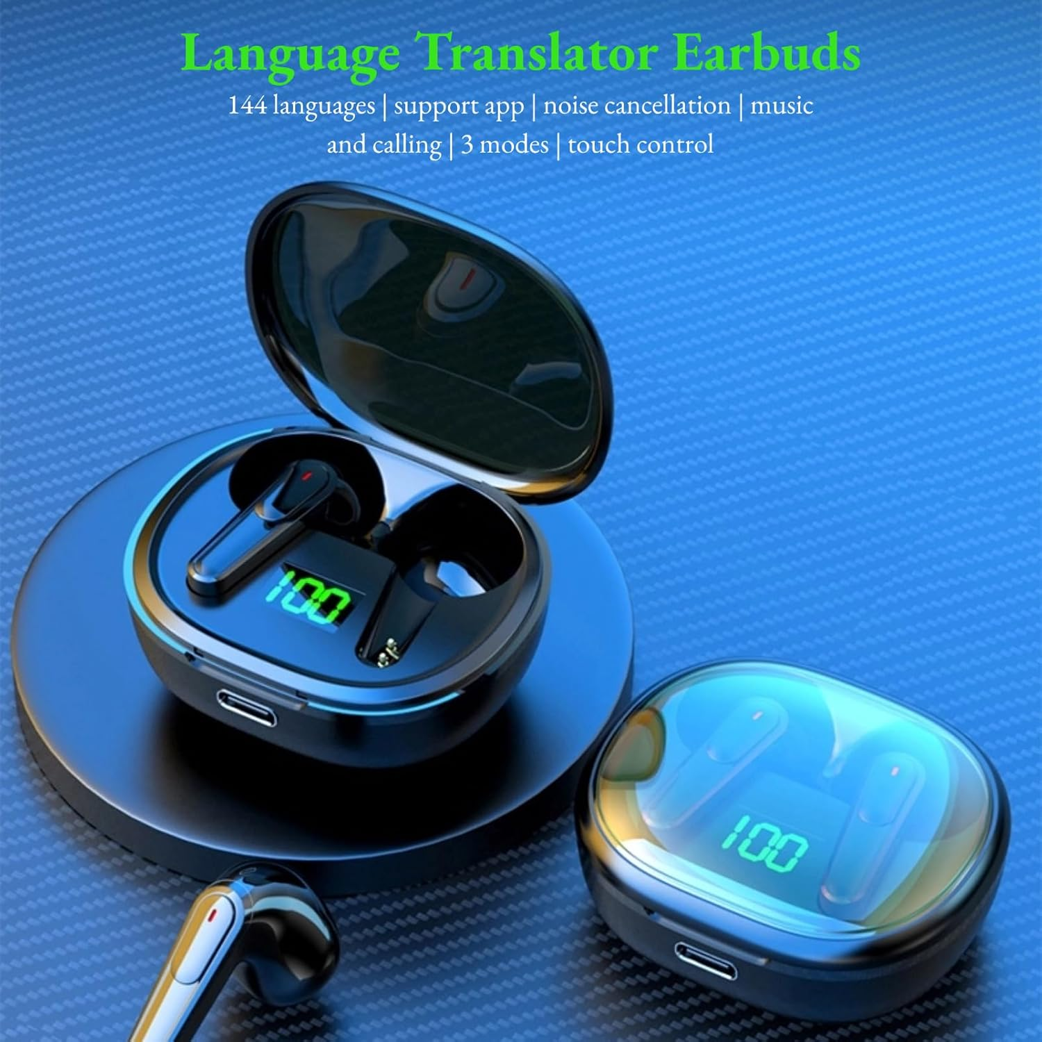 Translation Earphones in Real Time with 144 Languages and Accents Online, Bluetooth 5.3 Translator Earphones with App, Supports Music and Calls, Suitable for Business Meetings image number 5