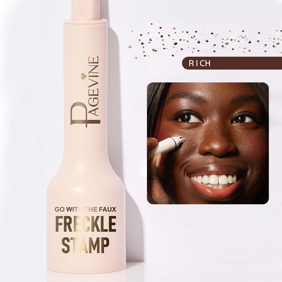 Faux Freckle Stamp,Liquid Freckle Pen, Fake Freckles Stamp Air Cushion, Long Lasting Waterproof Quick Dry Lifelike Magic Freckles Stamp (04 Espresso) image number 4