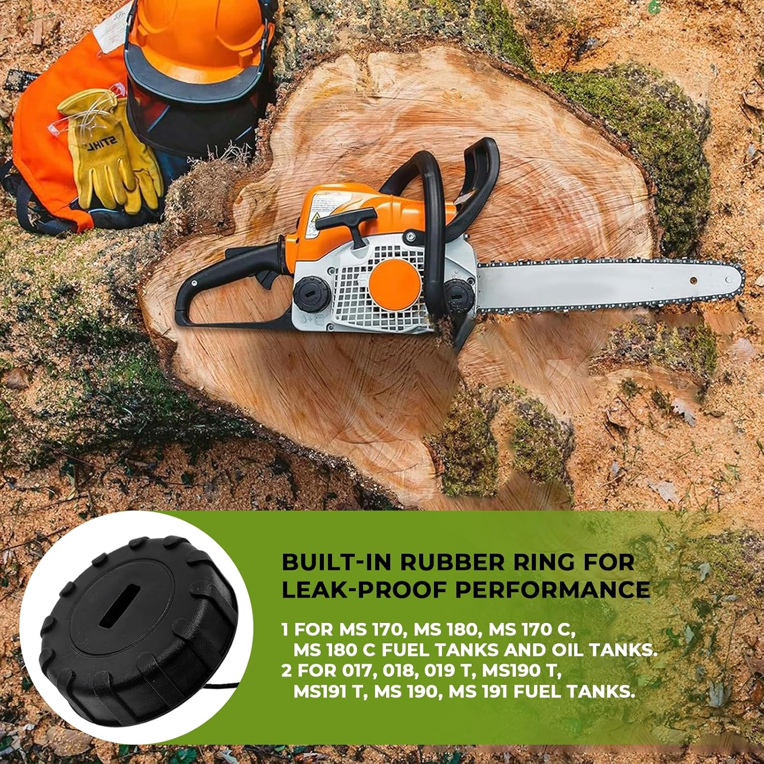 MAEZOE Fuel and Oil Cap Set for Chainsaw 017 018, Leakproof Replacement for MS170 MS180, Easy Install for Garden and DIY Use image number 6