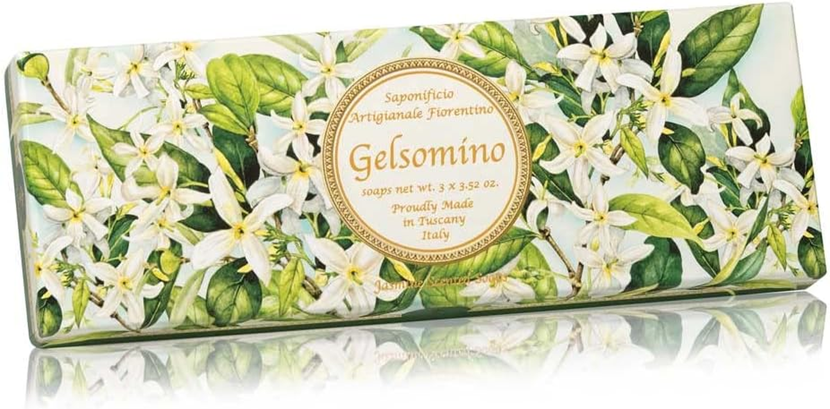 Saponificio Artigianale Fiorentino Jasmine Boxed Soap round (Set of 3) image number 2