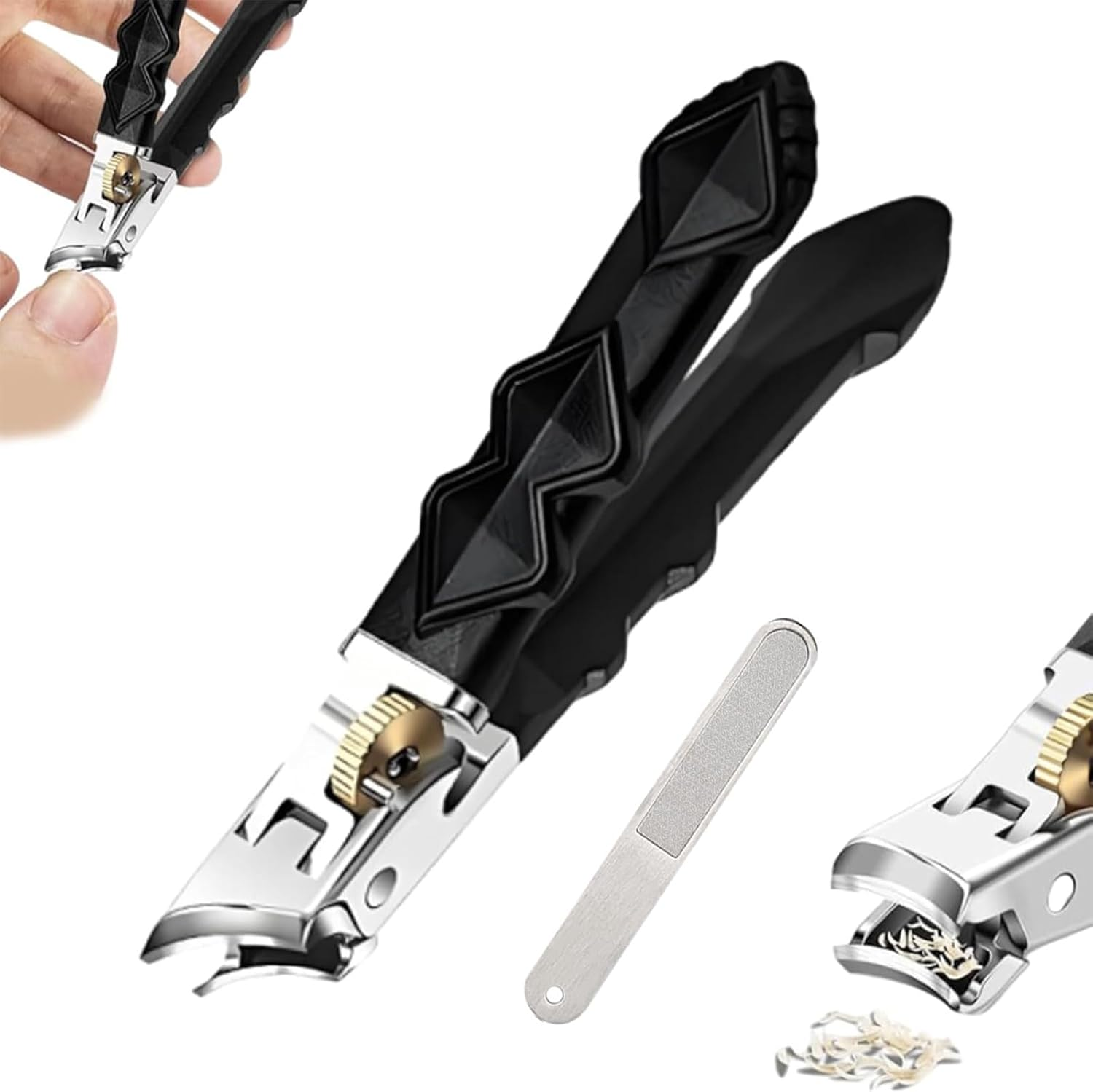 Zoerely Orthoclip, Goredny/Fanyil/Glosrity/Glosritystore Orthoclip Nail Clippers, Wide Jaw Opening Nail, Double Configuration of Oblique and Flat Mouth, Splash-Proof Design, for Thick Nails (2Pcs*Slant Blade)